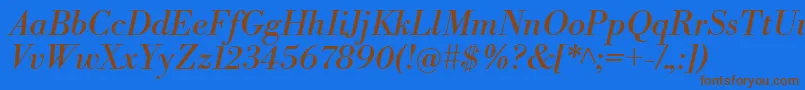 LibrebodoniItalic Font – Brown Fonts on Blue Background