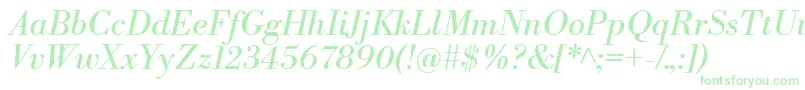 LibrebodoniItalic Font – Green Fonts on White Background