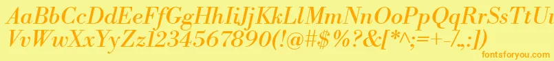 fuente LibrebodoniItalic – Fuentes Naranjas Sobre Fondo Amarillo