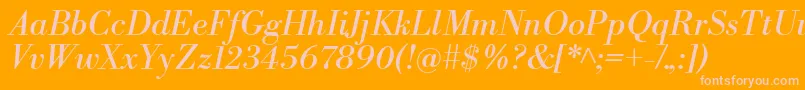 LibrebodoniItalic Font – Pink Fonts on Orange Background