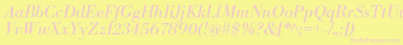 fuente LibrebodoniItalic – Fuentes Rosadas Sobre Fondo Amarillo