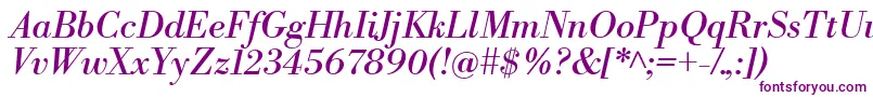 LibrebodoniItalic Font – Purple Fonts on White Background