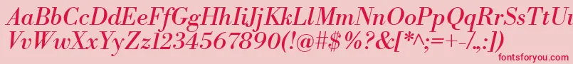 LibrebodoniItalic Font – Red Fonts on Pink Background