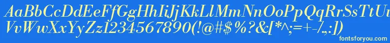 LibrebodoniItalic Font – Yellow Fonts on Blue Background