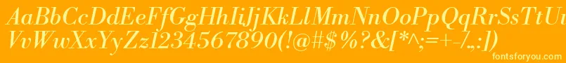 fuente LibrebodoniItalic – Fuentes Amarillas Sobre Fondo Naranja