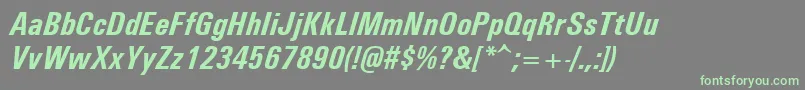 Czcionka UniversCondensedРџРѕР»СѓР¶РёСЂРЅС‹Р№РљСѓСЂСЃРёРІ – zielone czcionki na szarym tle