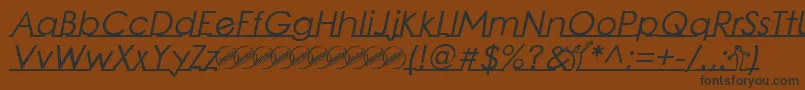 LinearmenteBoldItalic Font – Black Fonts on Brown Background