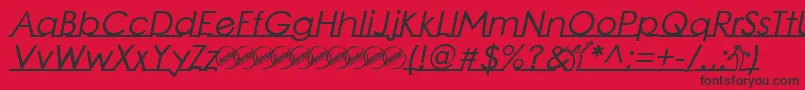 LinearmenteBoldItalic Font – Black Fonts on Red Background