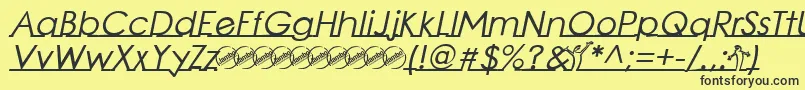 LinearmenteBoldItalic Font – Black Fonts on Yellow Background