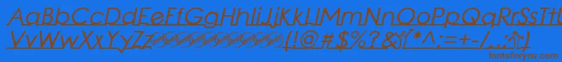 LinearmenteBoldItalic Font – Brown Fonts on Blue Background