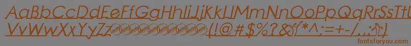 LinearmenteBoldItalic Font – Brown Fonts on Gray Background