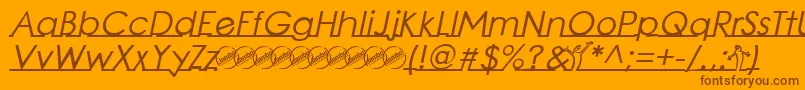 LinearmenteBoldItalic Font – Brown Fonts on Orange Background