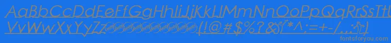 Czcionka LinearmenteBoldItalic – szare czcionki na niebieskim tle