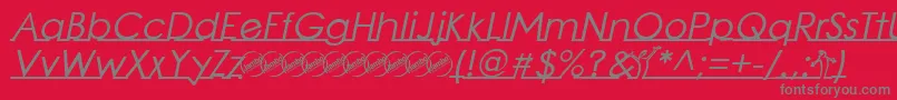 LinearmenteBoldItalic Font – Gray Fonts on Red Background