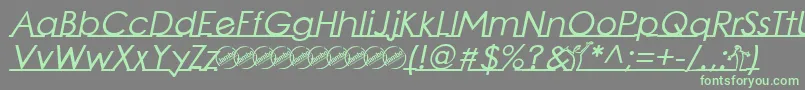 LinearmenteBoldItalic Font – Green Fonts on Gray Background
