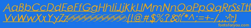 LinearmenteBoldItalic Font – Orange Fonts on Blue Background