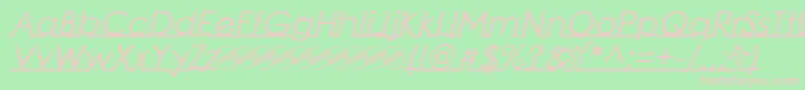 フォントLinearmenteBoldItalic – 緑の背景にピンクのフォント
