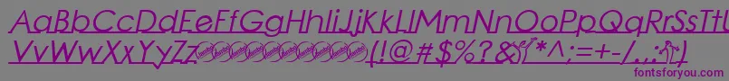 LinearmenteBoldItalic Font – Purple Fonts on Gray Background