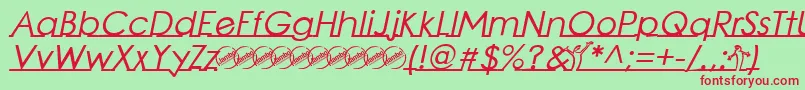 LinearmenteBoldItalic Font – Red Fonts on Green Background