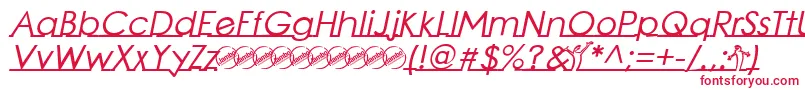 LinearmenteBoldItalic Font – Red Fonts on White Background