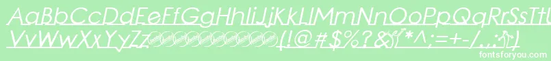 LinearmenteBoldItalic Font – White Fonts on Green Background