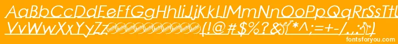 LinearmenteBoldItalic Font – White Fonts on Orange Background