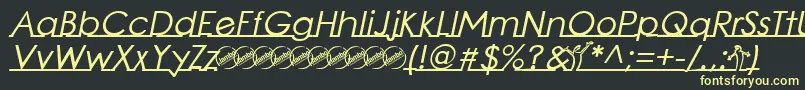 LinearmenteBoldItalic Font – Yellow Fonts on Black Background