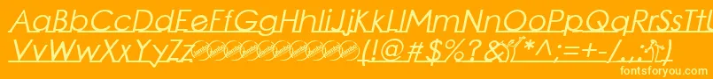 LinearmenteBoldItalic Font – Yellow Fonts on Orange Background