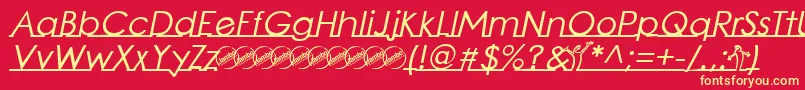 LinearmenteBoldItalic Font – Yellow Fonts on Red Background