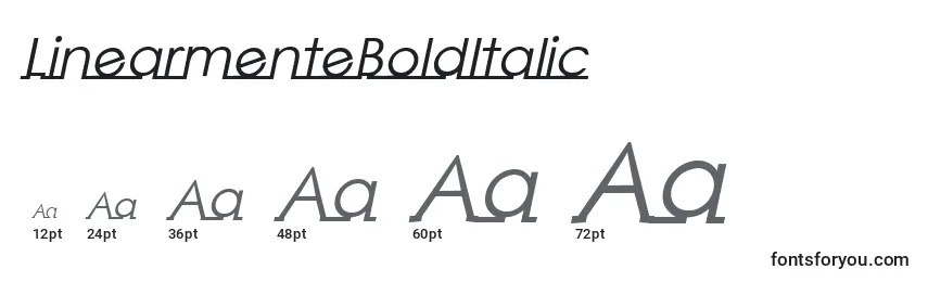 Размеры шрифта LinearmenteBoldItalic