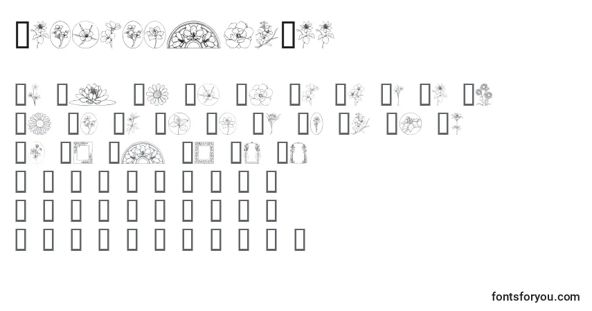 Fuente WildflowerIii - alfabeto, números, caracteres especiales