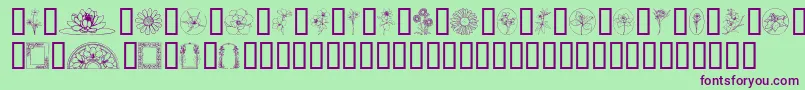 WildflowerIii Font – Purple Fonts on Green Background