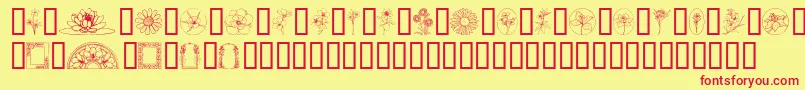 WildflowerIii Font – Red Fonts on Yellow Background