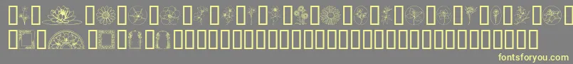 WildflowerIii-Schriftart – Gelbe Schriften auf grauem Hintergrund
