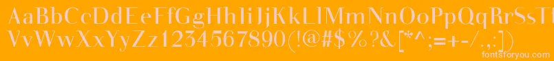 Walbottom-Schriftart – Rosa Schriften auf orangefarbenem Hintergrund