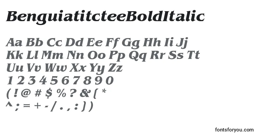 BenguiatitcteeBoldItalic font – alphabet, numbers, special characters