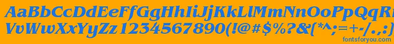 BenguiatitcteeBoldItalic Font – Blue Fonts on Orange Background