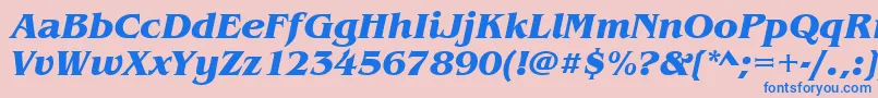 BenguiatitcteeBoldItalic Font – Blue Fonts on Pink Background