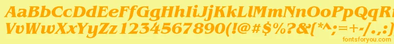 BenguiatitcteeBoldItalic Font – Orange Fonts on Yellow Background