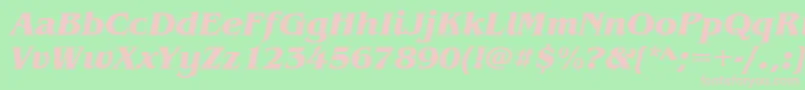 BenguiatitcteeBoldItalic Font – Pink Fonts on Green Background