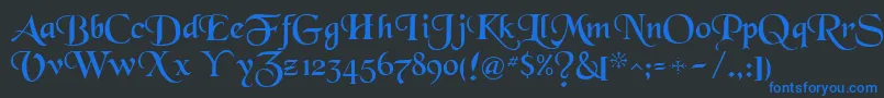 Newborou Font – Blue Fonts on Black Background