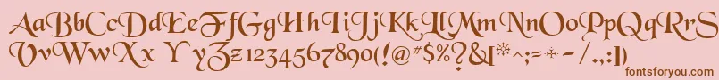 Newborou Font – Brown Fonts on Pink Background