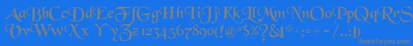 Newborou Font – Gray Fonts on Blue Background