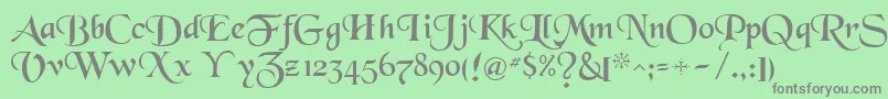 Newborou Font – Gray Fonts on Green Background