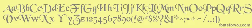 フォントNewborou – 黄色の背景に灰色の文字