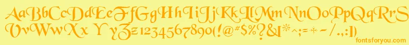 Newborou Font – Orange Fonts on Yellow Background