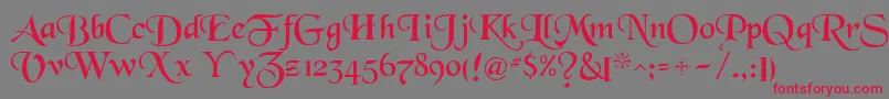 Newborou Font – Red Fonts on Gray Background