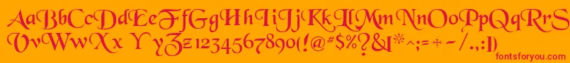 フォントNewborou – オレンジの背景に赤い文字