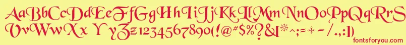 Newborou Font – Red Fonts on Yellow Background