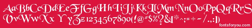 Newborou Font – White Fonts on Red Background